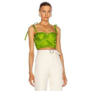 Rosie Assoulin Bustier Top Lime Green Silk